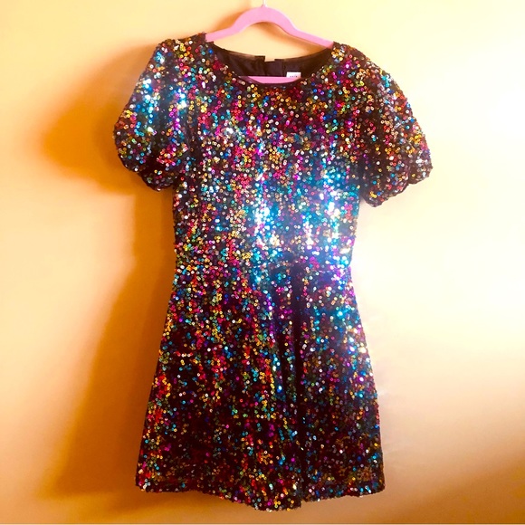 Gap Kids Brilliant Sparkle Sequin Multicolor Dress NWT Size Large